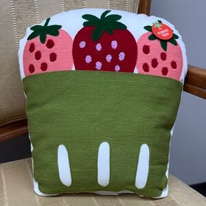 Strawberry Basket Decorative Pillow